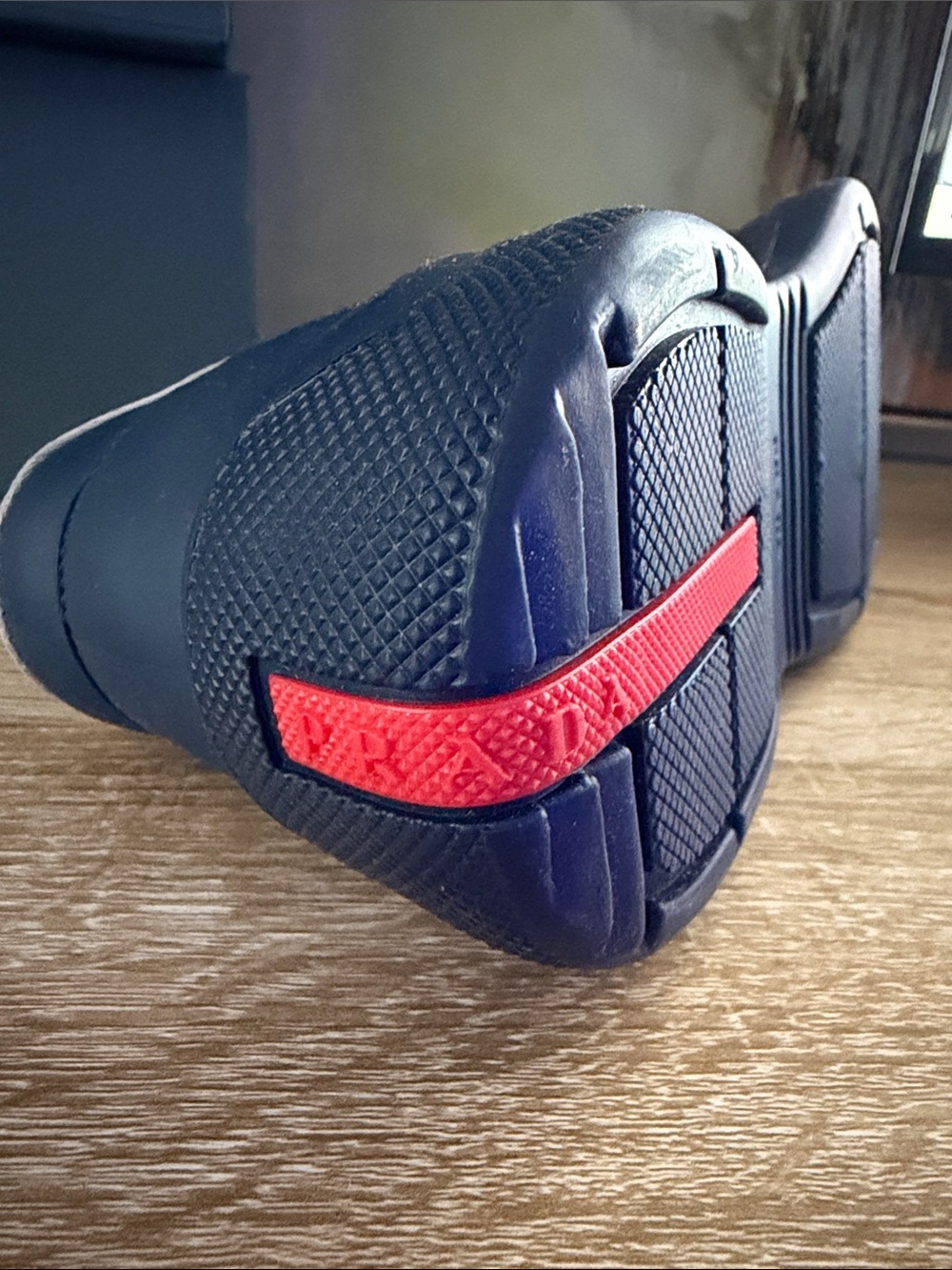 Prada Men’s Blue and White Leather-Trim Sneakers - Picture 15 of 15